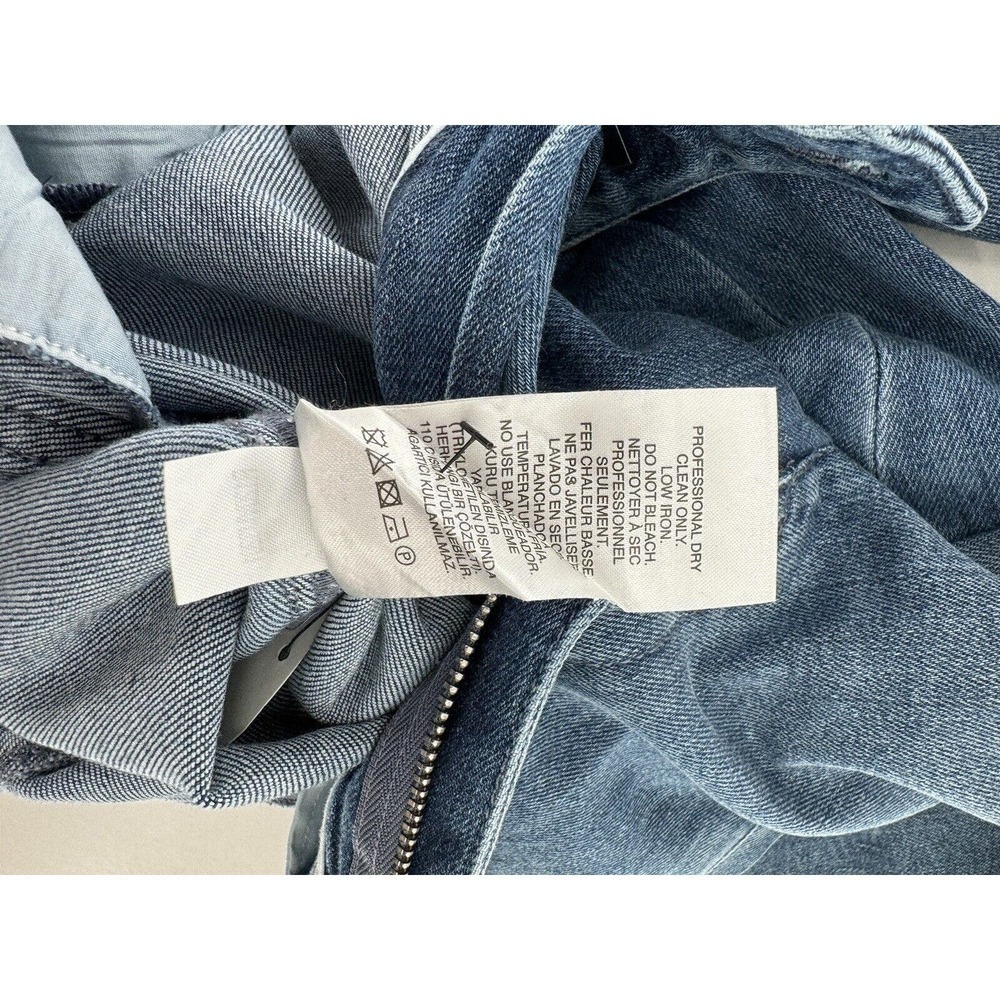 Tibi Jeans Size 6 Vintage Stone Slouchy Rouched Blue Cropped Denim Pants Women’s - Picture 12 of 16